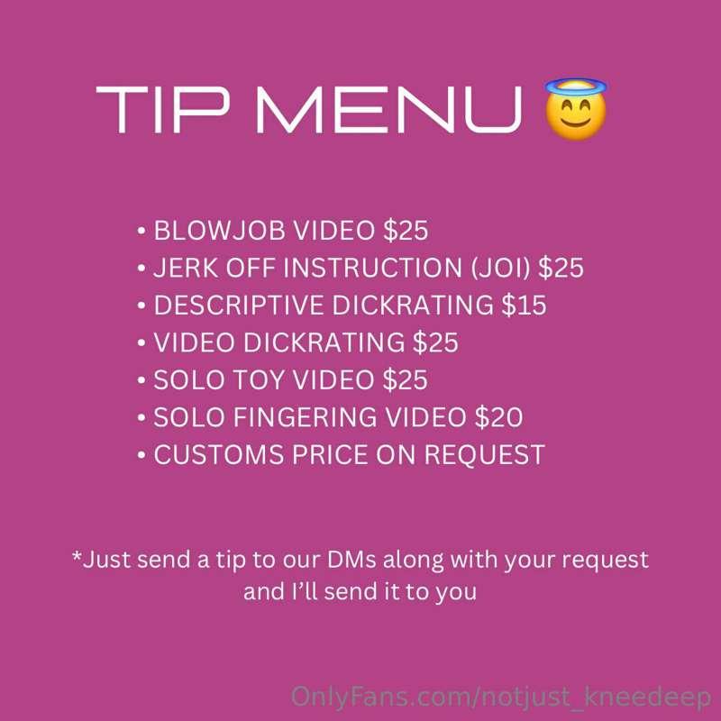 This my new Tip Menu! 💕

*Just send a tip to our DMs along w..