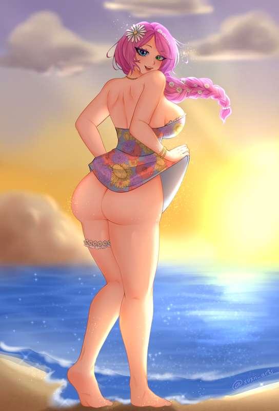 🎨 [NSFW ART] FriDayz - Sun-Kissed Cheeks At The Beach ☀  