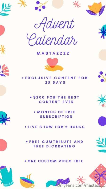 𝐀𝐃𝐕𝐄𝐍𝐓 𝐂𝐀𝐋𝐄𝐍𝐃𝐀𝐑 𝐁𝐘 𝐌𝐀𝐒𝐓𝐀𝐙𝐙𝐙𝐙
𝘍𝘰𝘳 𝘵𝘩𝘦 𝘮𝘰𝘯𝘵𝘩 𝘰𝘧 𝘋𝘦𝘤𝘦𝘮𝘣𝘦𝘳, 𝘵𝘢𝘬𝘦..