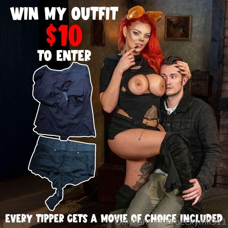 Win my SHE-BITCH outfit 😈$10 to enter, each entry gets a mov..
