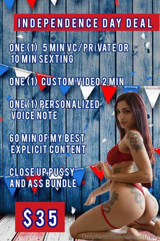 INDEPENDENCE DAY - ALL JULY THE BEST DEAL 🇺🇸 ❤️ ONE (1) 5 MI..