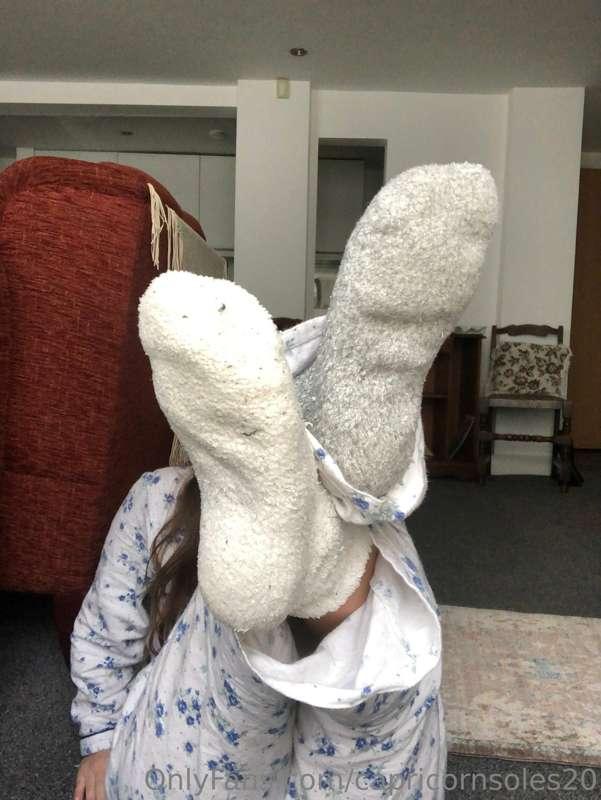 Fuzzy socks <3 mismatched