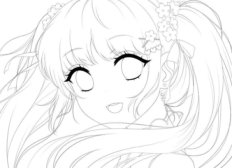 Flower in the wind | lineart WIP