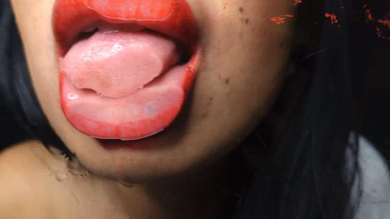 ASMR GLASS SPITTING LICKING AND KISSING