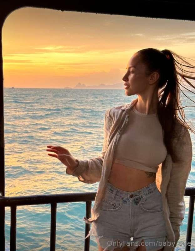 The serenity of the sunset. I caught the moment when the sun..
