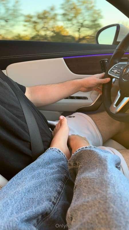 Driving him crazy—literally. 😈 Who needs hands when you’ve g..
