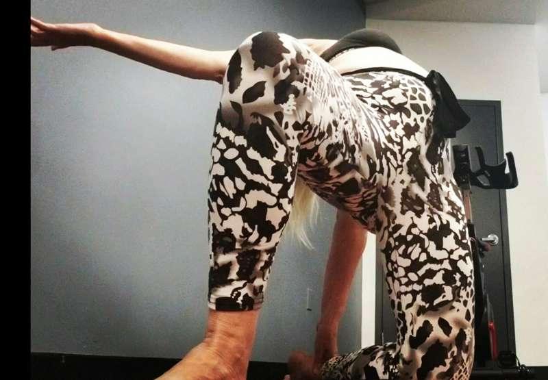 Half Camel Back Bend at the Gym today. :)