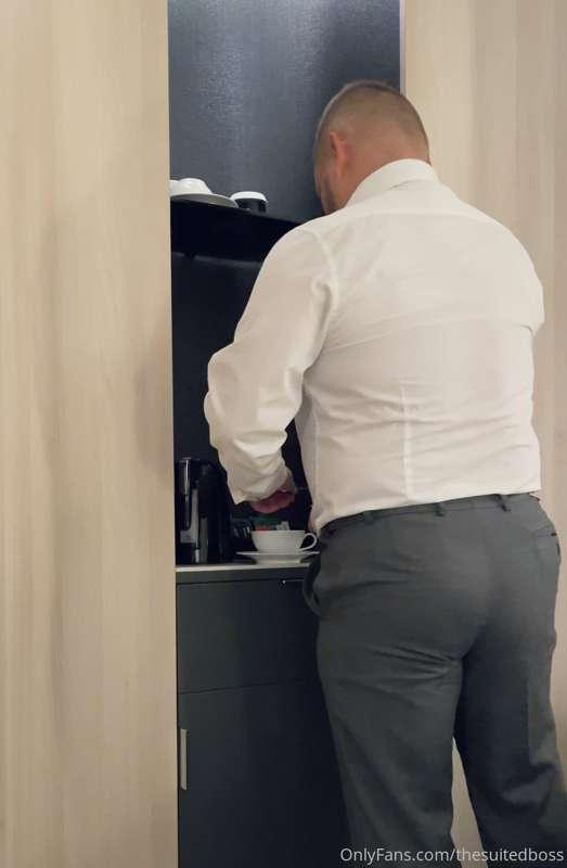 Morning coffee with the boss? Black coffee for me please.