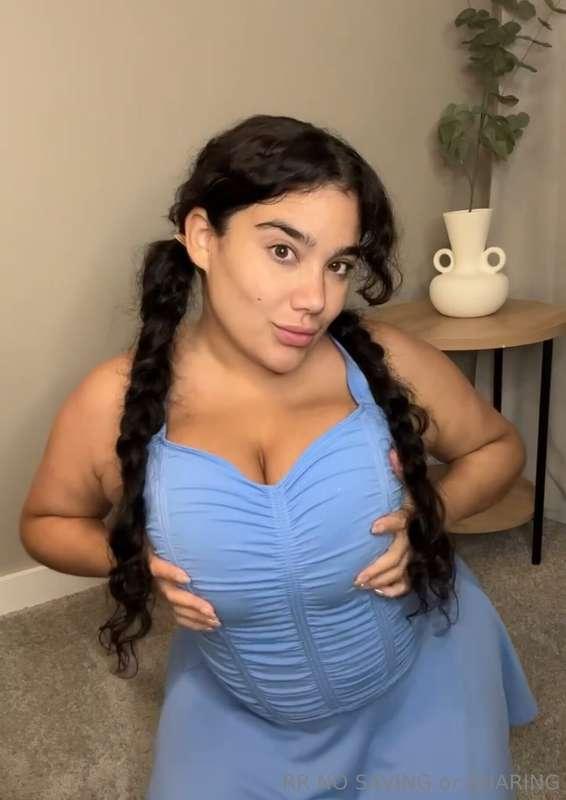 Blue dress + me = the naughtiest new solo tape 😈 Check your ..