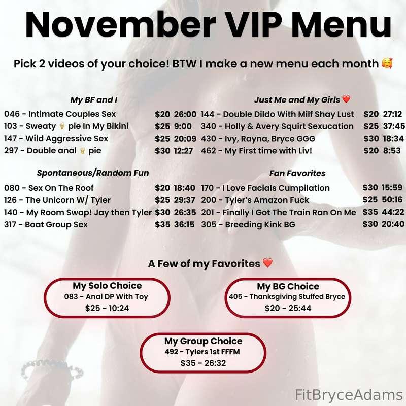NEW MONTH - NEW VIP MENU 🤗 How to use this below: 📖

When yo..