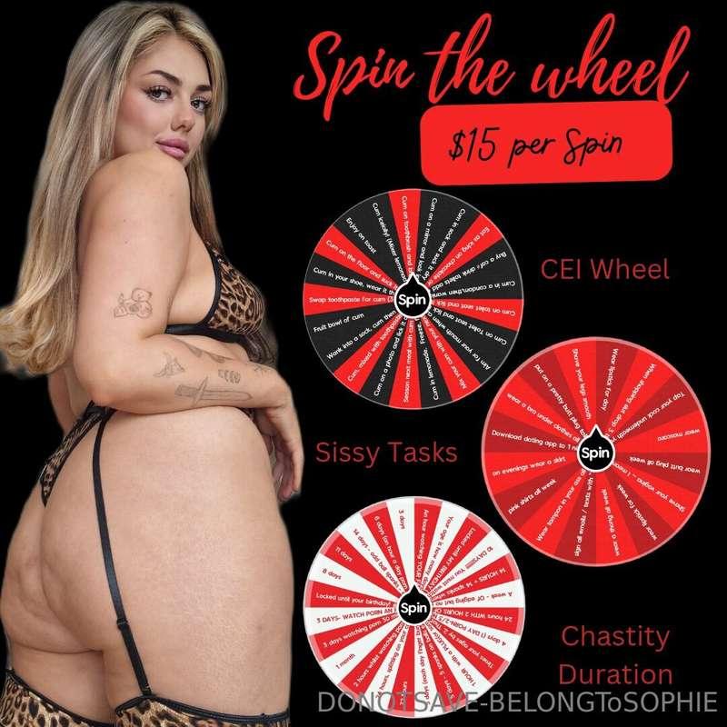 #### Spin The Wheel 😈👠

⛓️CEI | Sissy | Chastity⛓️
$15 EACH!..