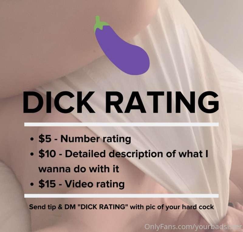 I love when you send me your dick to rate 🍆💦

Send anytime! ..