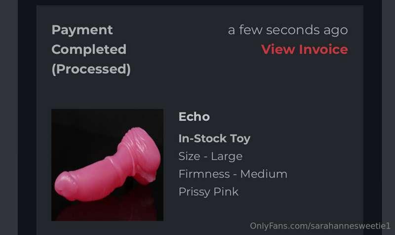 ***BAD DRAGON TOY HAS BEEN ORDERED***

The “Echo” large toy ..