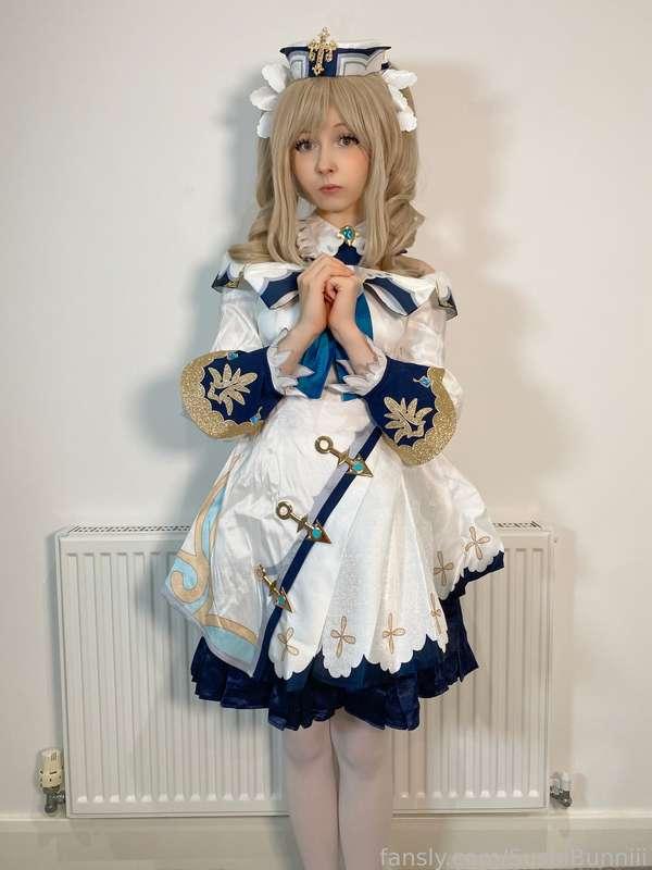 "My dream is to bring a smile to the faces of all the people in my life! If that means having sex before marriage...so be it! As long as I can help you on your journey, I'm happy~ ...just keep this a secret, k? As a nun, I'm not really supposed to be doing this...but I cannot hold my excitement any longer!" 

♡ Genshin Impact Barbara Cosplay Photoset ♡
#fyp #genshinimpact #genshin #barbara #cosplay #gamergirl #egirl #cute