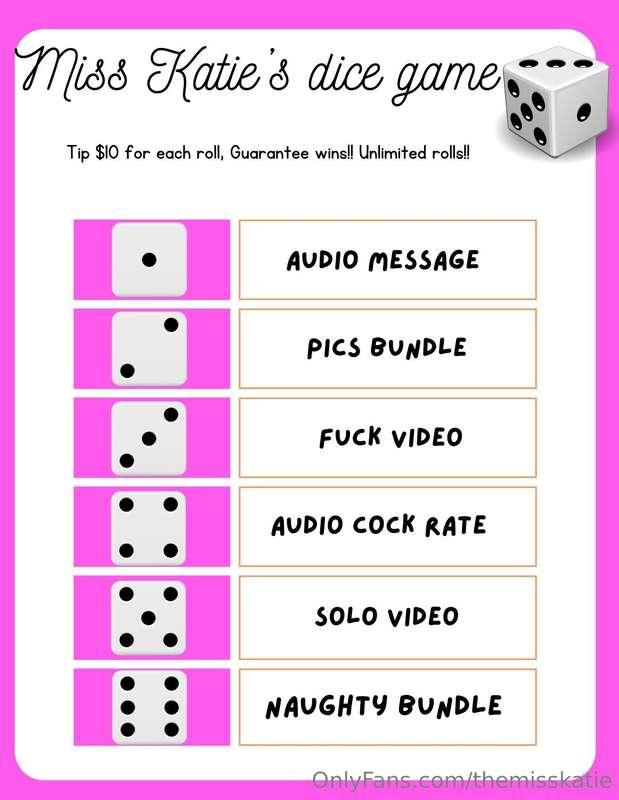 ⚜️Miss Katie’s Roll the 🎲 game!! Wanna win every time?? You ..