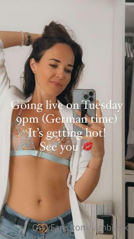 Going live on Tuesday 🔥 9pm (German time)
It’s getting hot! ..