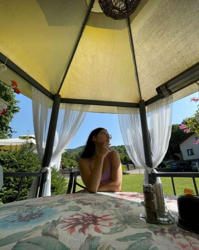 🌿As I recline in the serene embrace of the quaint garden gaz..