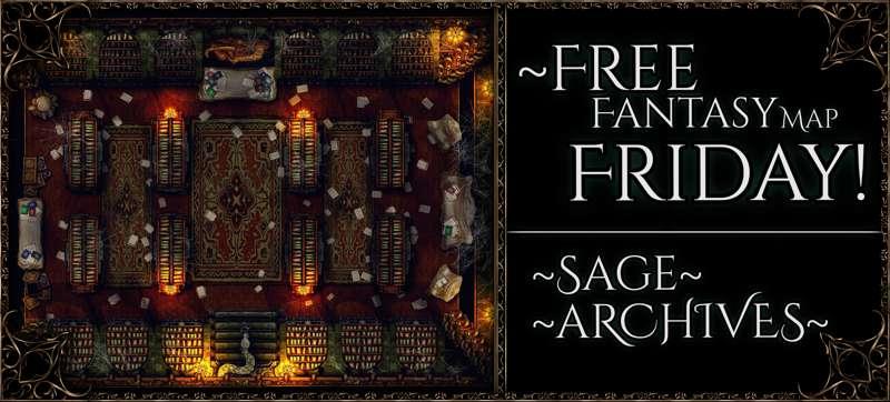 {Free Fantasy Map Friday: Sage Archives} 40x30