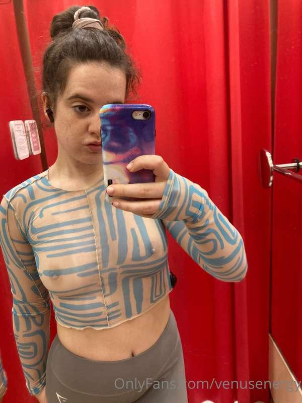Tried shopping irl…meaning tittie pics in changing room