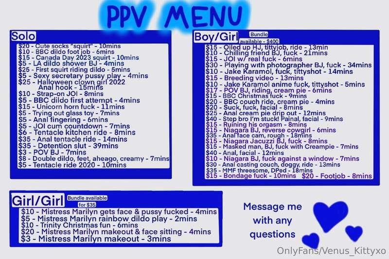 💙💙💙 updated 2024 PPV menu 💙💙💙 Message me for any videos and ..