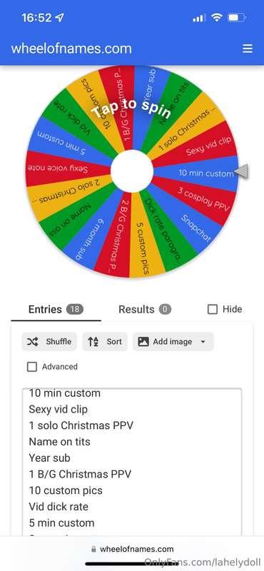 Spin the wheel is now available on my main page if you’re in..