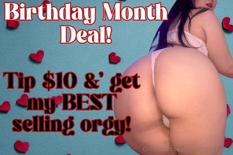 🎂BIRTHDAY MONTH DEAL!!🎉TIP $10 & GET MY BEST SELLING ORGY!😈💦