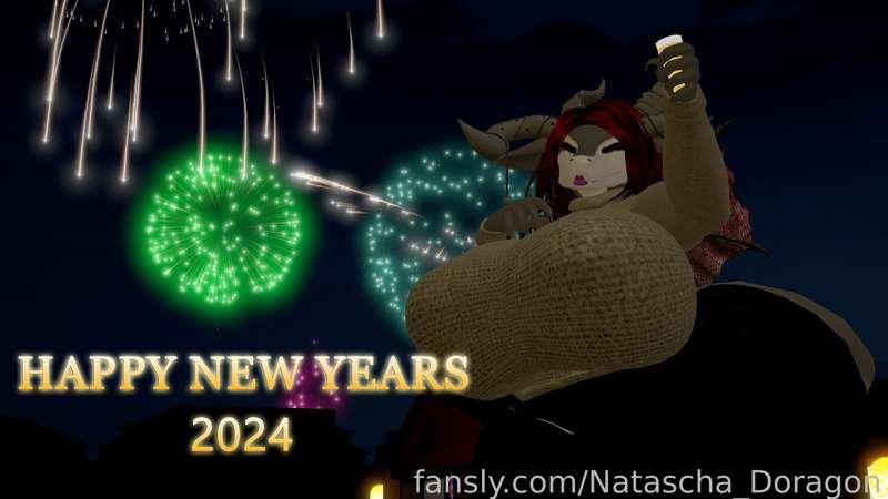 Happy New Years my doralings! &lt;3
I wish you all an amazing start of the year~

#VR #NewYear #2024 #BigBreast #Curvy #Milf #Furry #Scalie #DragonMommy #NataschaDoragon
