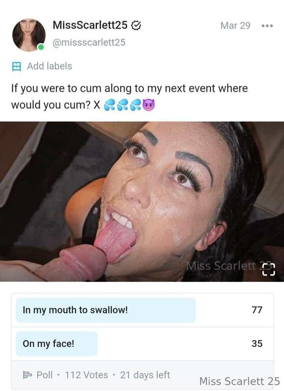 Seems that being swallowed is the clear favourite 😍 Which I'..