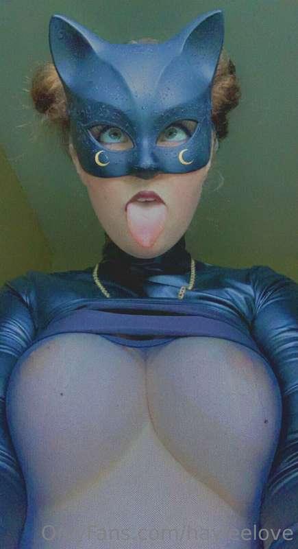 Should we do more Catwoman cosplay? Maybe do one lapping up ..