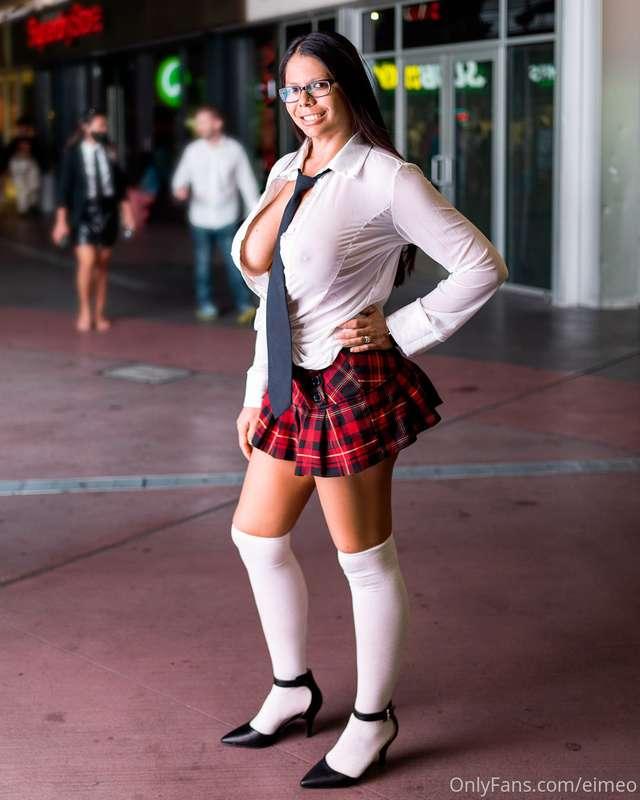 Last year for Halloween, I went as a naughty school girl. Gi..