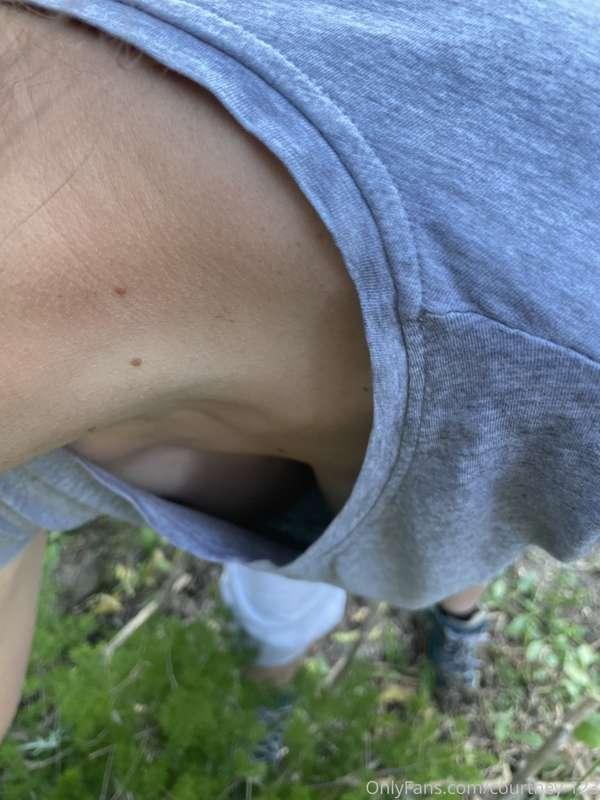 Hubby was trying (unsuccessfully) to take a pic down my top ..
