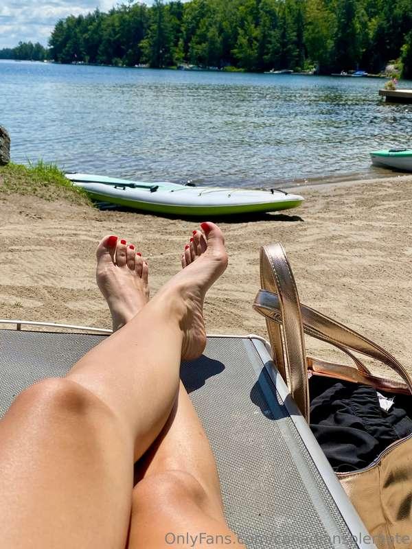 Beach day. Getting my tan on ☀️ 