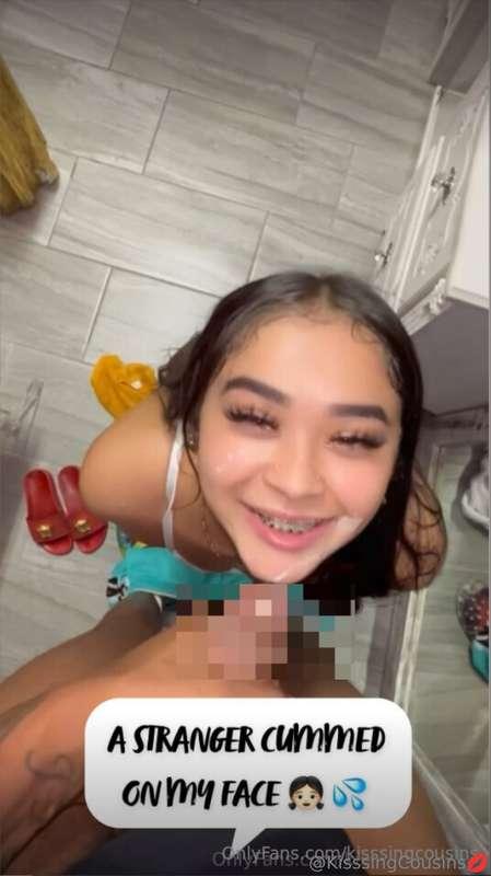 🙈🥵 He covered my pretty little face with cum💦 @val2legit