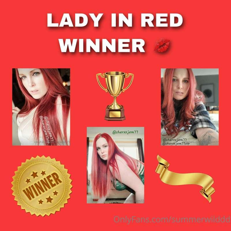LADY IN RED WINNER 💋  🍒@Cherxxjem77🍒  🥰FREE subscription: on..