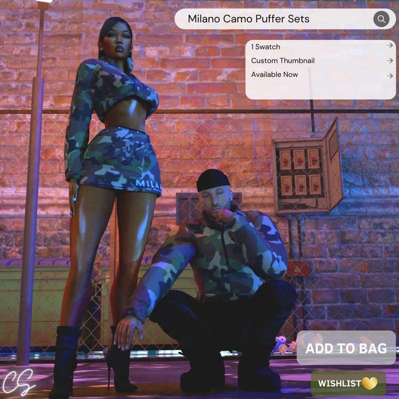 Milano Camo Puffer Sets