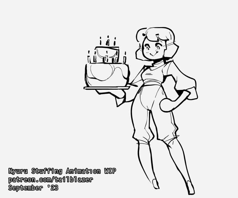 Nyuru Cake Stuffing Animation WIP