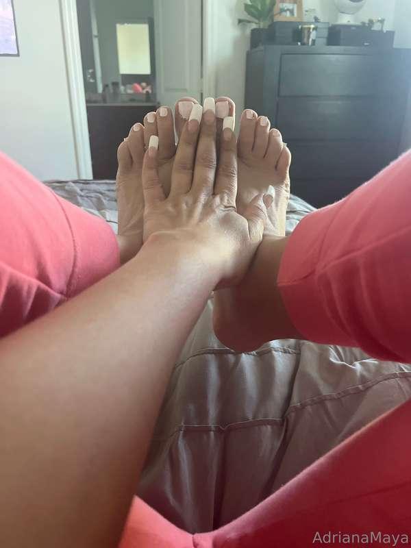 Getting long nails & white toes as requested 😘 will update w..