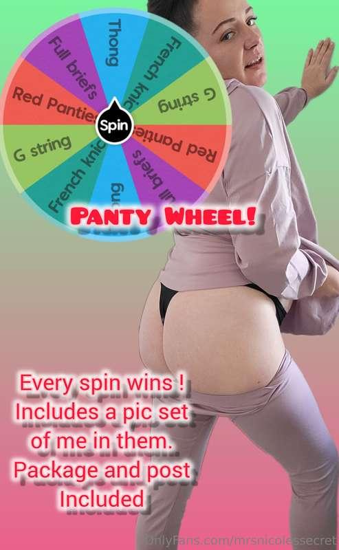 ❤️ My first ever panty wheel ❤️ Every spin wins!! $60 ONLY! ..