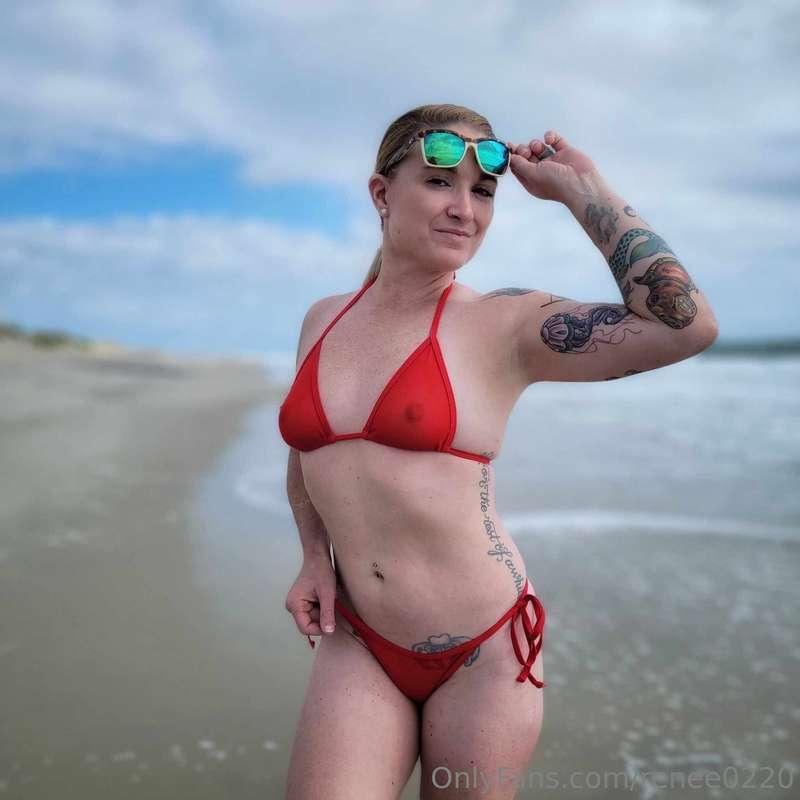 Just another day at the beach. Sheer bikinis! The only way t..