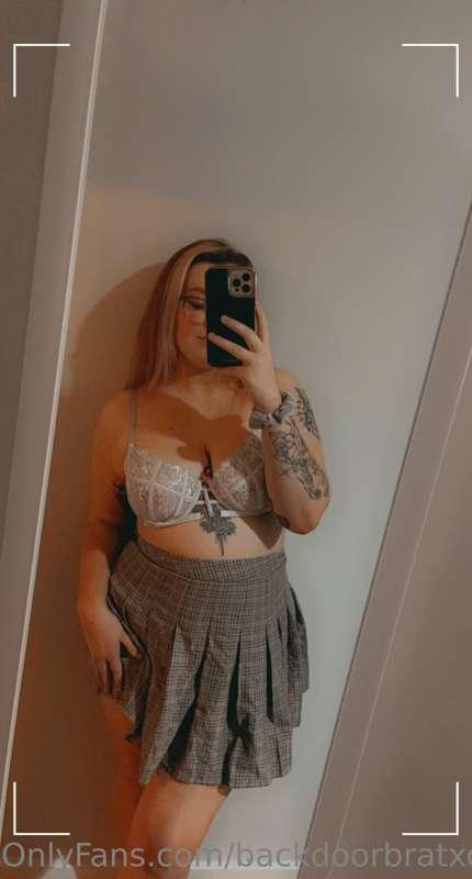 No such thing as underwear under a skirt 💦