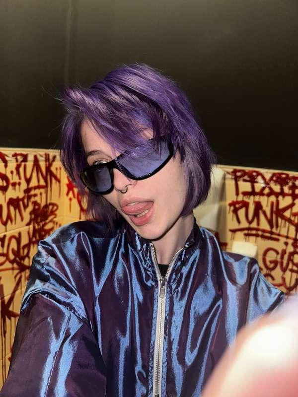 The purple color looks good to me, but maybe try something e..