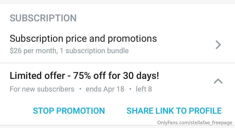 Onlyfans.com/Stellafae

My paid subscription page is on sale..