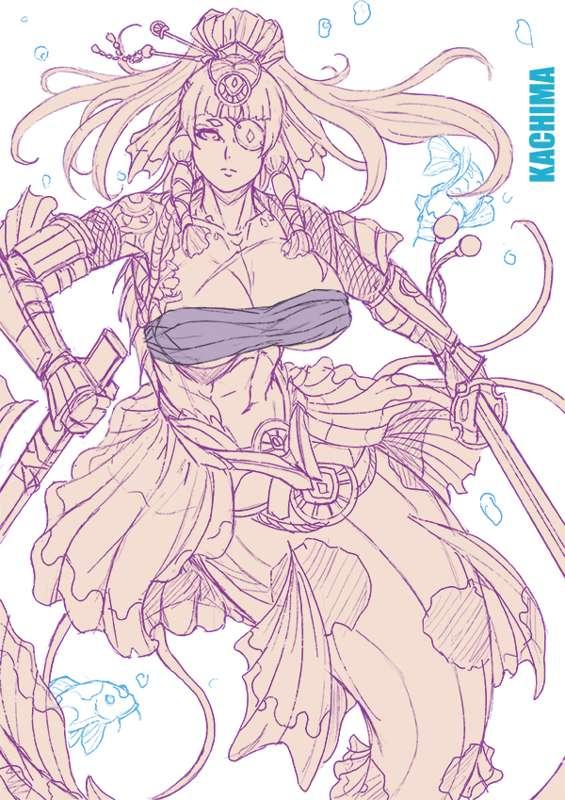 BBDs Water 02 :  Koi Hime mermaid [Neptunian] [Sketch/ SFW]