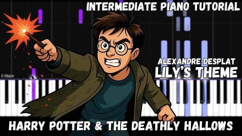 Intermediate MIDI - Harry Potter and the Deathly Hallows - Lily's Theme (Atlantic Notes Arrangement + Tempo + Colors + Key)