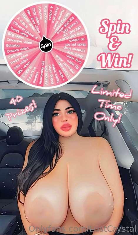 𝗦𝗣𝗜𝗡 & 𝗪𝗜𝗡! My BIGGEST wheel yet! Tip this post & I’ll recor..