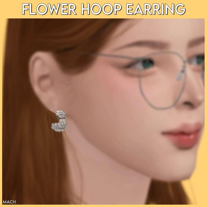 Flower Hoop Earring