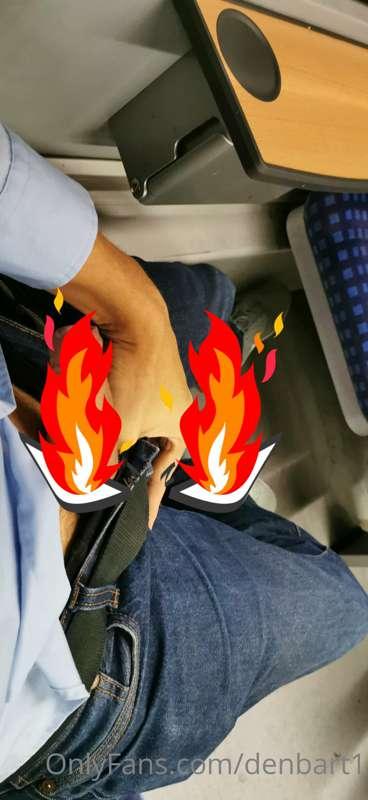 A little bit horny in the train. Dick between soft and hard😅