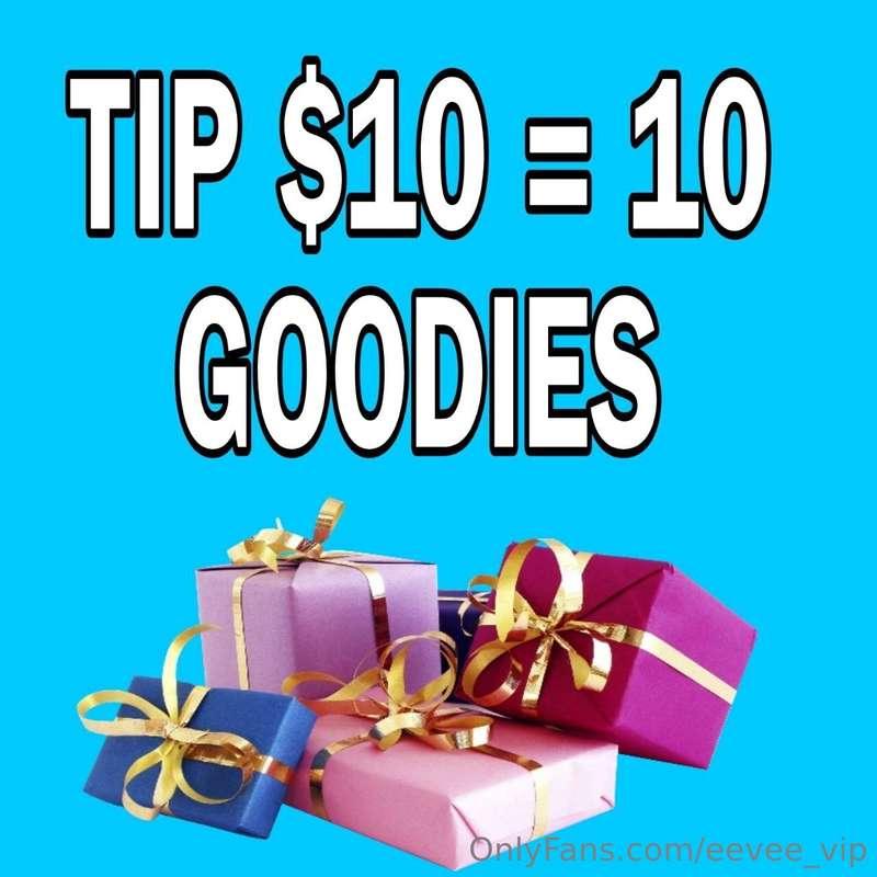TIP $10 = 10 GOODIES 🎁

TIP this campaign and get your 10 go..
