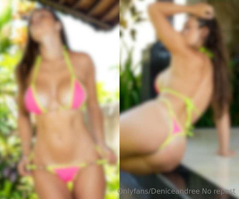 Bright neon tiny thong bikini session 🫦
