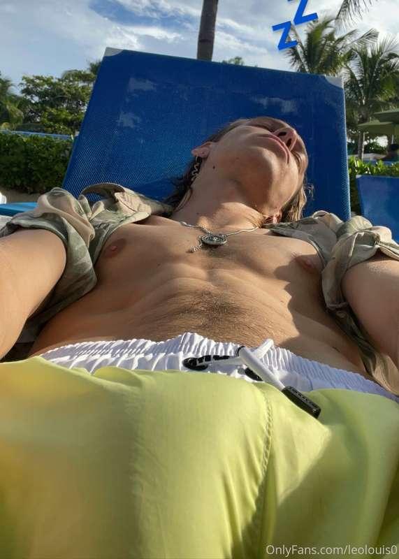 Sleepy head on the beach, waiting to shoot my load down some..